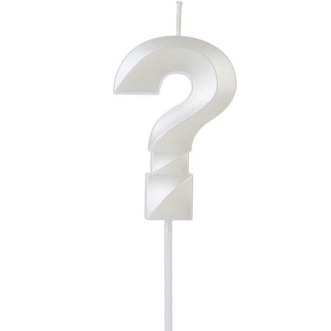 VELA DESIGN BRANCO PEROLIZADA INTERROGACAO VABZZ