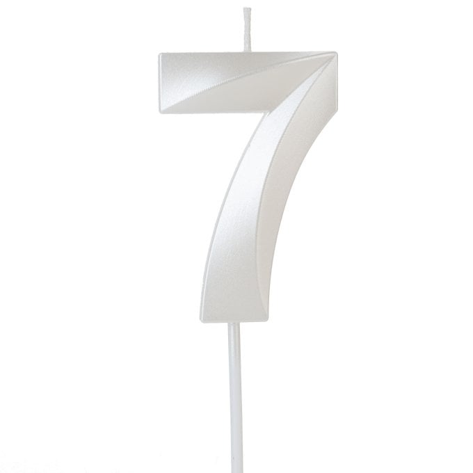 VELA DESIGN BRANCO PEROLIZADA NUMERO 7