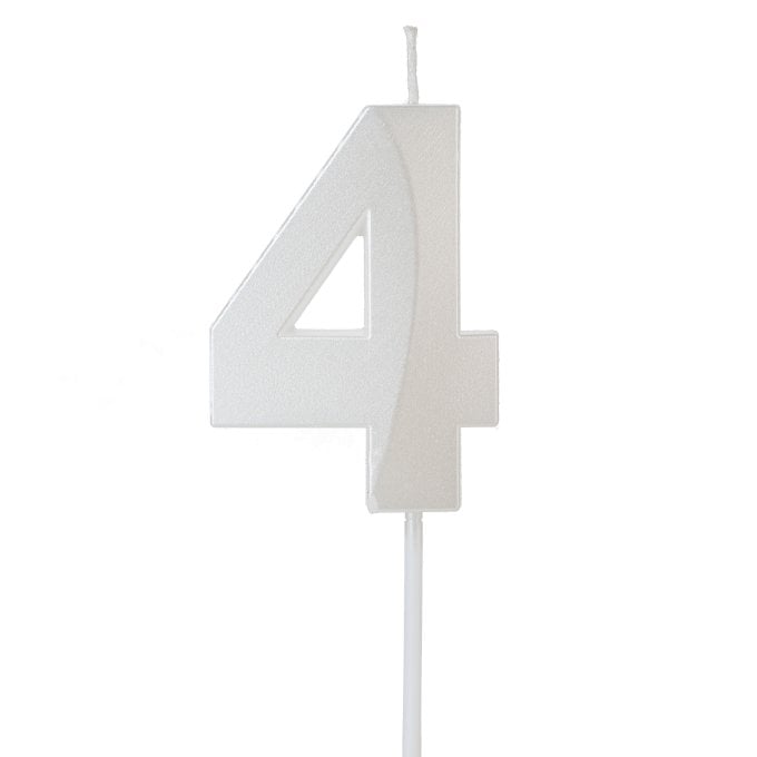 VELA DESIGN BRANCO PEROLIZADA NUMERO 4