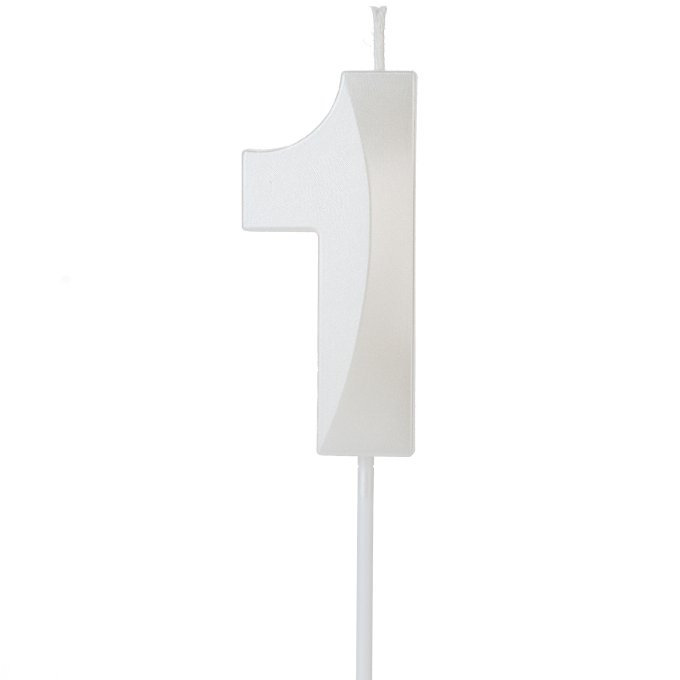 VELA DESIGN BRANCO PEROLIZADA NUMERO 1