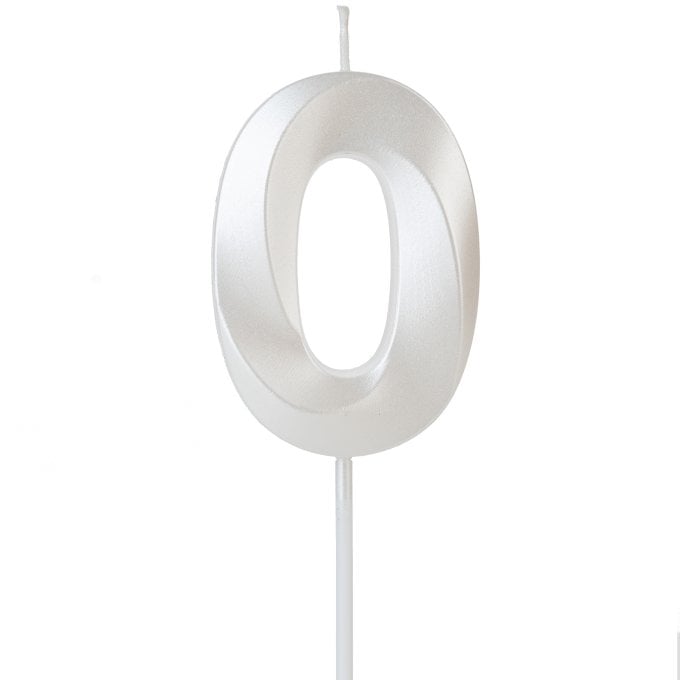 VELA DESIGN BRANCO PEROLIZADA NUMERO 0