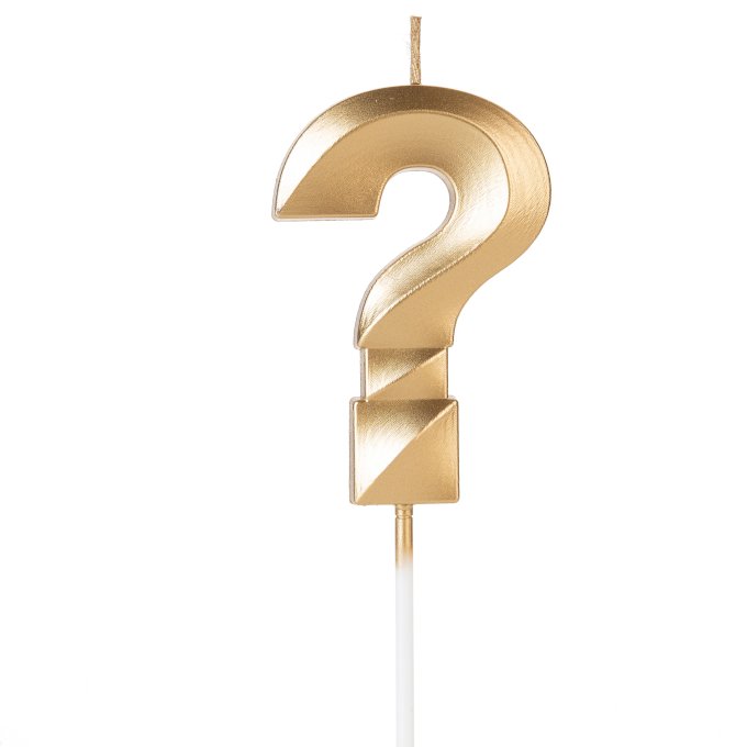 VELA DESIGN DOURADO PEROLIZADA INTERROGACAO