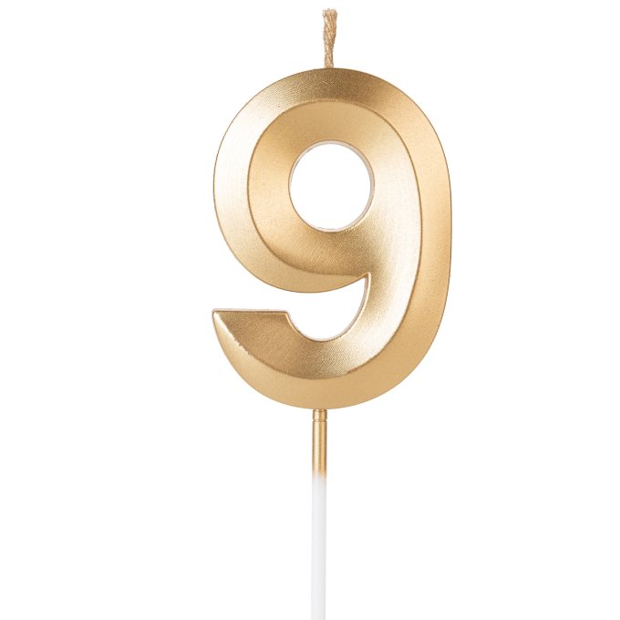 VELA DESIGN DOURADO PEROLIZADA NUMERO 9