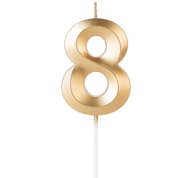 VELA DESIGN DOURADO PEROLIZADA NUMERO 8