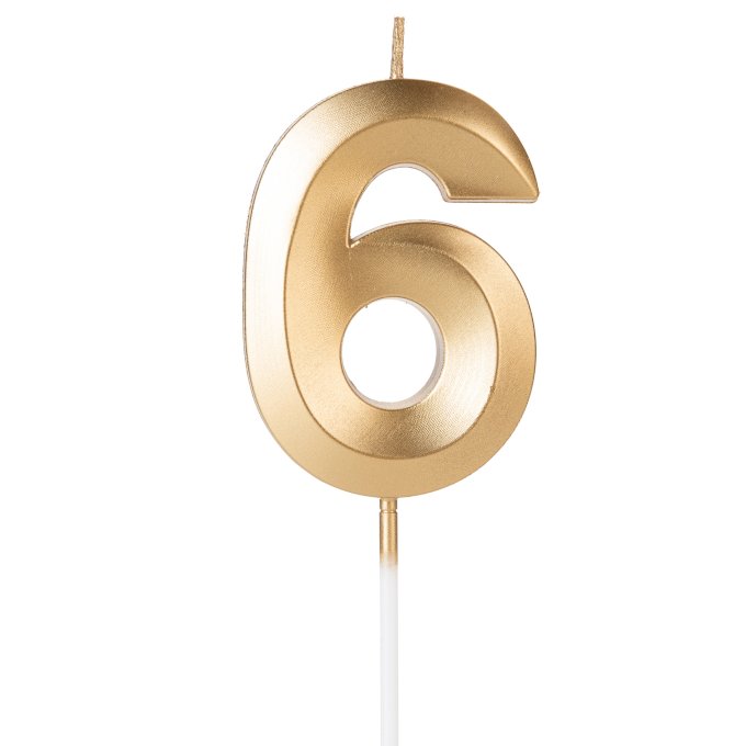VELA DESIGN DOURADO PEROLIZADA NUMERO 6