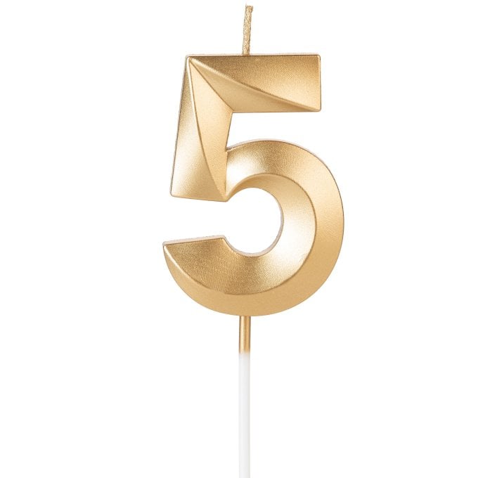 VELA DESIGN DOURADO PEROLIZADA NUMERO 5