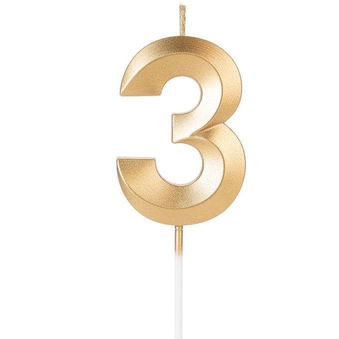 VELA DESIGN DOURADO PEROLIZADA NUMERO 3