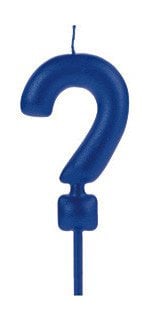 VELA BIG METALIZADA AZUL INTERROGACAO