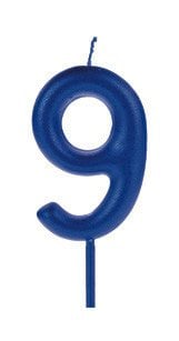 VELA BIG METALIZADA AZUL NUMERO 9