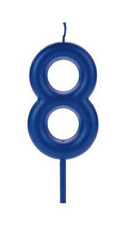 VELA BIG METALIZADA AZUL NUMERO 8