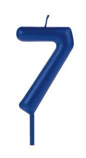VELA BIG METALIZADA AZUL NUMERO 7