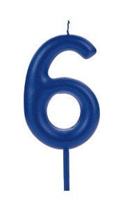 VELA BIG METALIZADA AZUL NUMERO 6