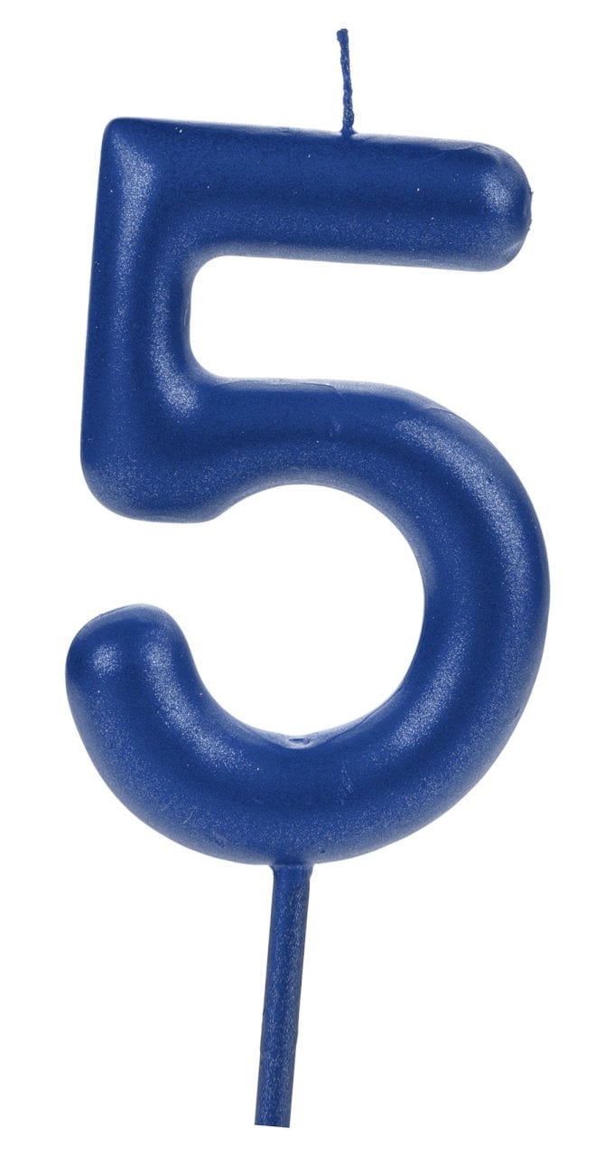 VELA BIG METALIZADA AZUL NUMERO 5
