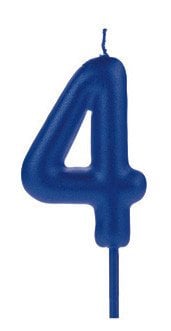 VELA BIG METALIZADA AZUL NUMERO 4
