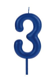 VELA BIG METALIZADA AZUL NUMERO 3