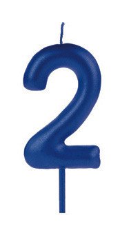VELA BIG METALIZADA AZUL NUMERO 2