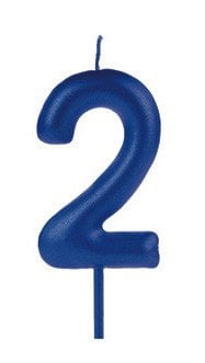 VELA BIG METALIZADA AZUL NUMERO 2