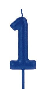 VELA BIG METALIZADA AZUL NUMERO 1