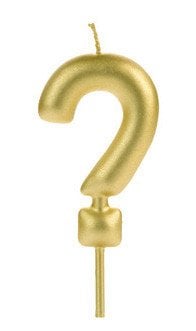 VELA BIG METALIZADA DOURADO INTERROGACAO