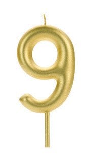 VELA BIG METALIZADA DOURADO NUMERO 9
