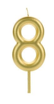 VELA BIG METALIZADA DOURADO NUMERO 8