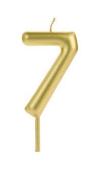 VELA BIG METALIZADA DOURADO NUMERO 7