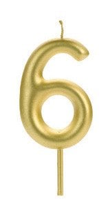 VELA BIG METALIZADA DOURADO NUMERO 6