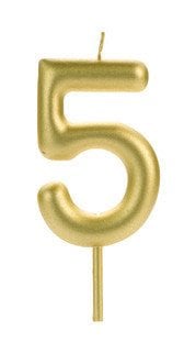 VELA BIG METALIZADA DOURADO NUMERO 5