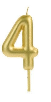 VELA BIG METALIZADA DOURADO NUMERO 4