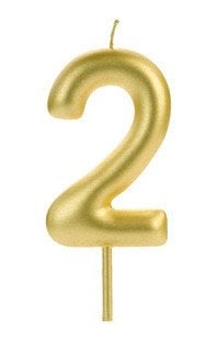 VELA BIG METALIZADA DOURADO NUMERO 2