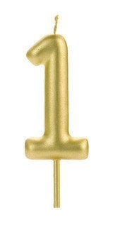 VELA BIG METALIZADA DOURADO NUMERO 1