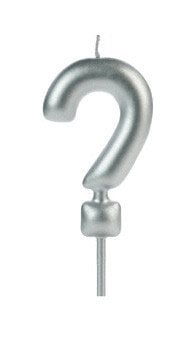 VELA BIG METALIZADA PRATA INTERROGACAO