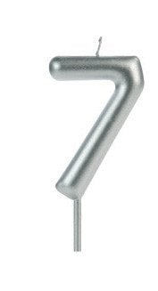 VELA BIG METALIZADA PRATA NUMERO 7