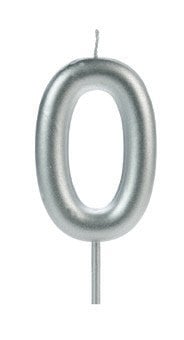 VELA BIG METALIZADA PRATA NUMERO 0