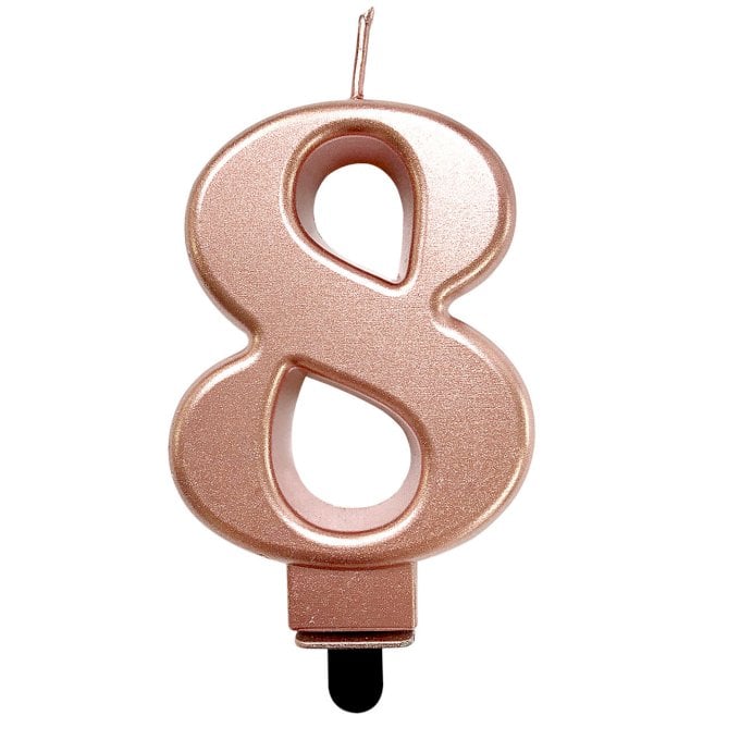 VELA FESTIVELA NUMERO ESPECIAL ROSA OURO 8