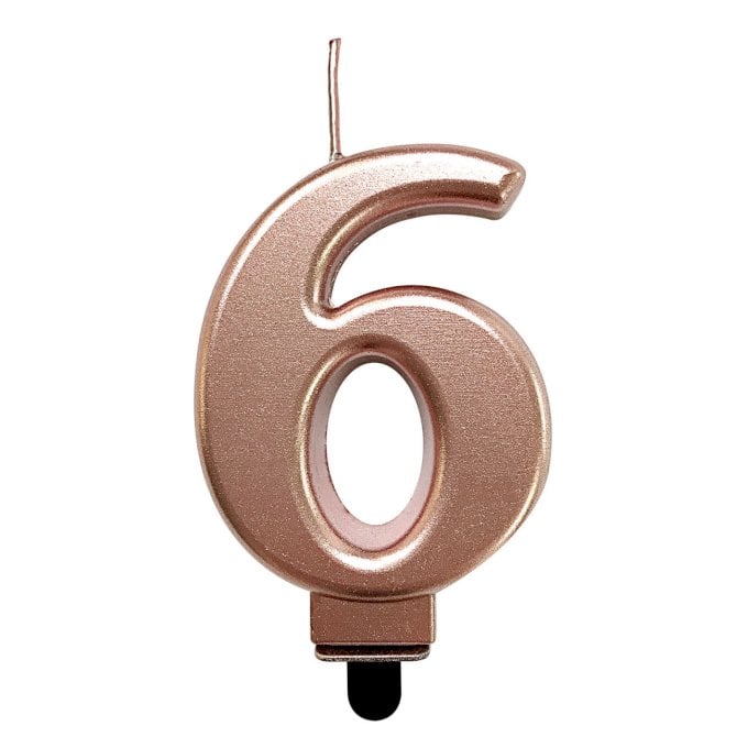 VELA FESTIVELA NUMERO ESPECIAL ROSA OURO 6