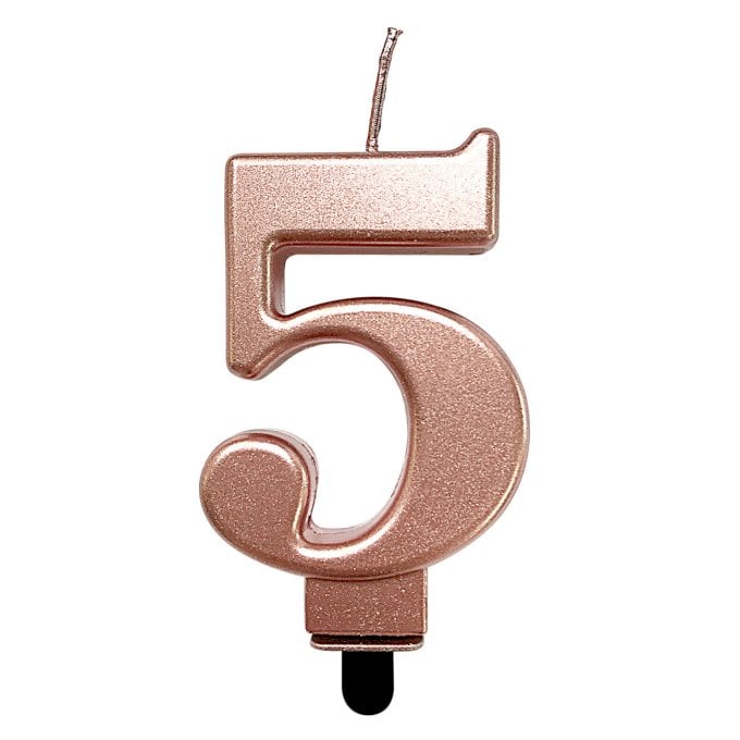 VELA FESTIVELA NUMERO ESPECIAL ROSA OURO 5