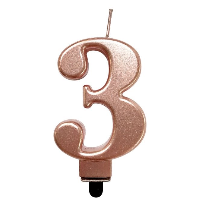 VELA FESTIVELA NUMERO ESPECIAL ROSA OURO 3