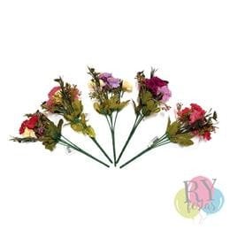 MINI BUQUE DE FLORES ROSAS SORTIDAS 1309/6 UND