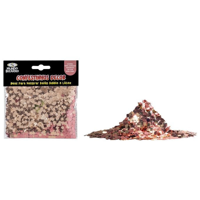 CONFESTINHOS METAL DECOR QUADRADO PACOTE ROSA OURO