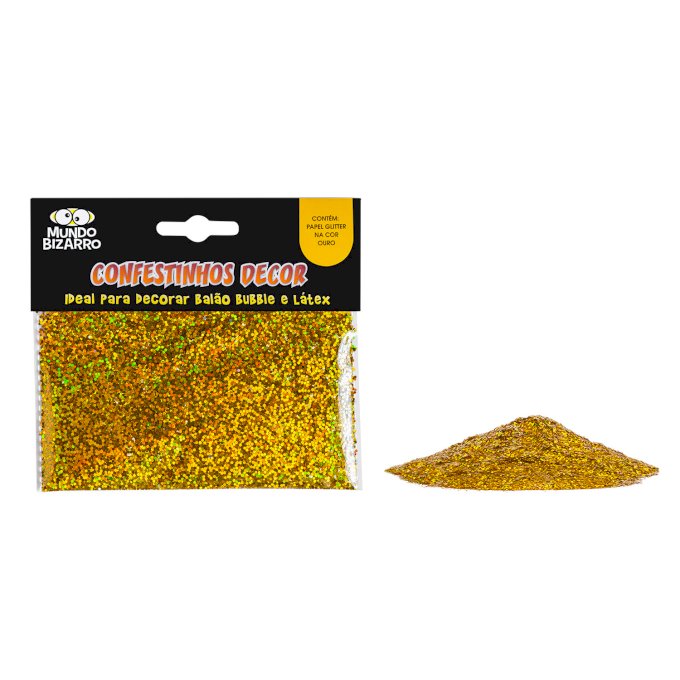 Confestinhos Decor Glitter PACOTE DOURADO CABELO MALUCO