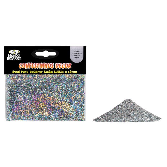 Confestinhos Decor Glitter PACOTE PRATA CABELO MALUCO