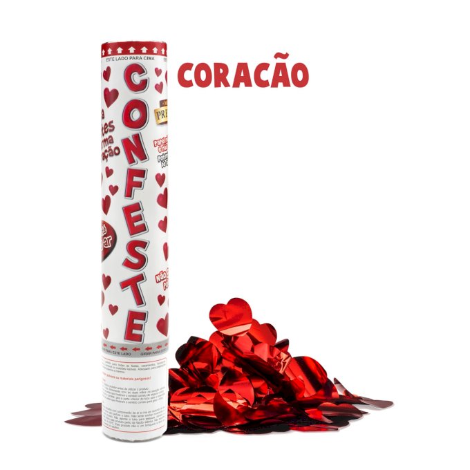 LANCA CONFETES 30CM CORACAO MAE