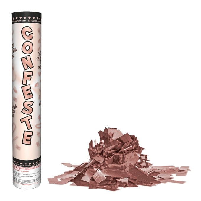 LANCA CONFETES 30CM ROSA OURO