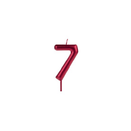 VELA BIG METALIZADA VERMELHO NUMERO 7