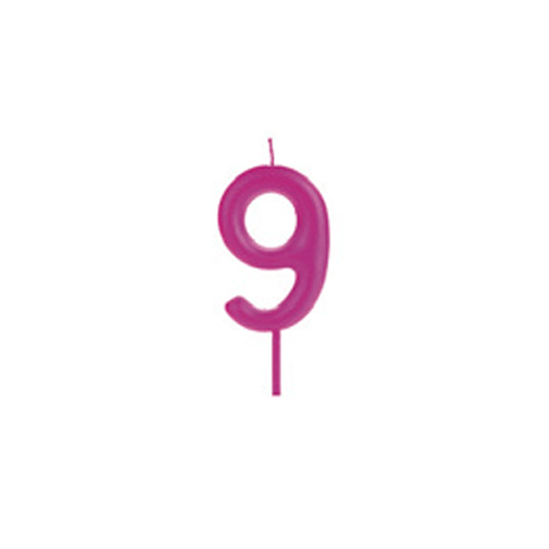 VELA BIG METALIZADA ROSA NUMERO 9