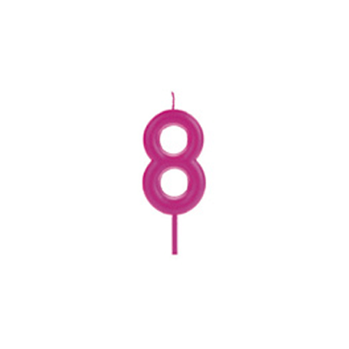VELA BIG METALIZADA ROSA NUMERO 8