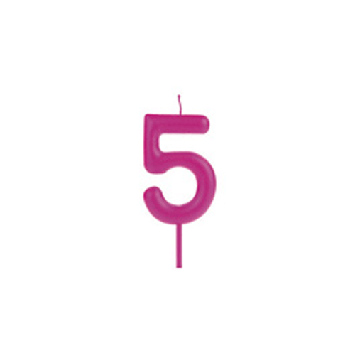 VELA BIG METALIZADA ROSA NUMERO 5