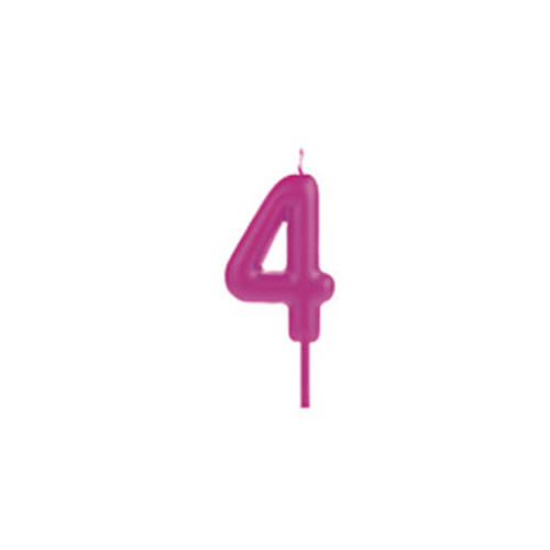 VELA BIG METALIZADA ROSA NUMERO 4
