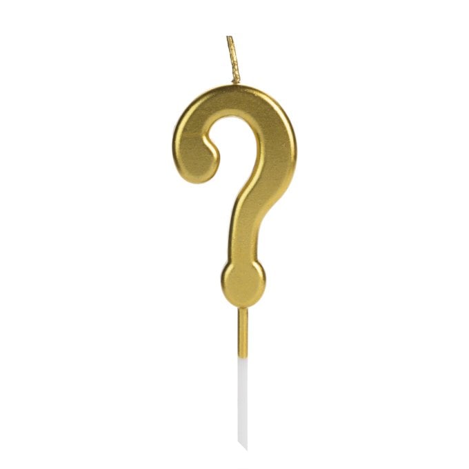 VELA PICK DOURADO NUMERO INTERROGACAO